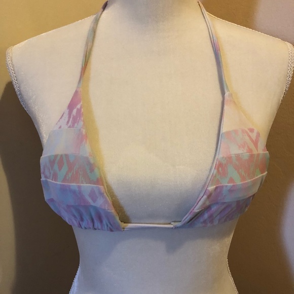 Stone Fox swim triangle bikini top. Small. Pastels - Picture 10 of 14